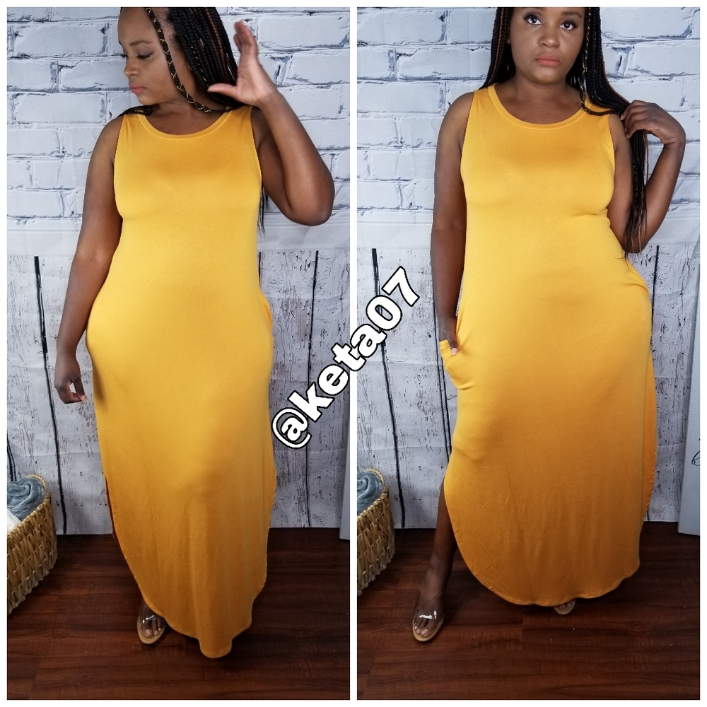 Casual Kim Dress - Ash Mustard